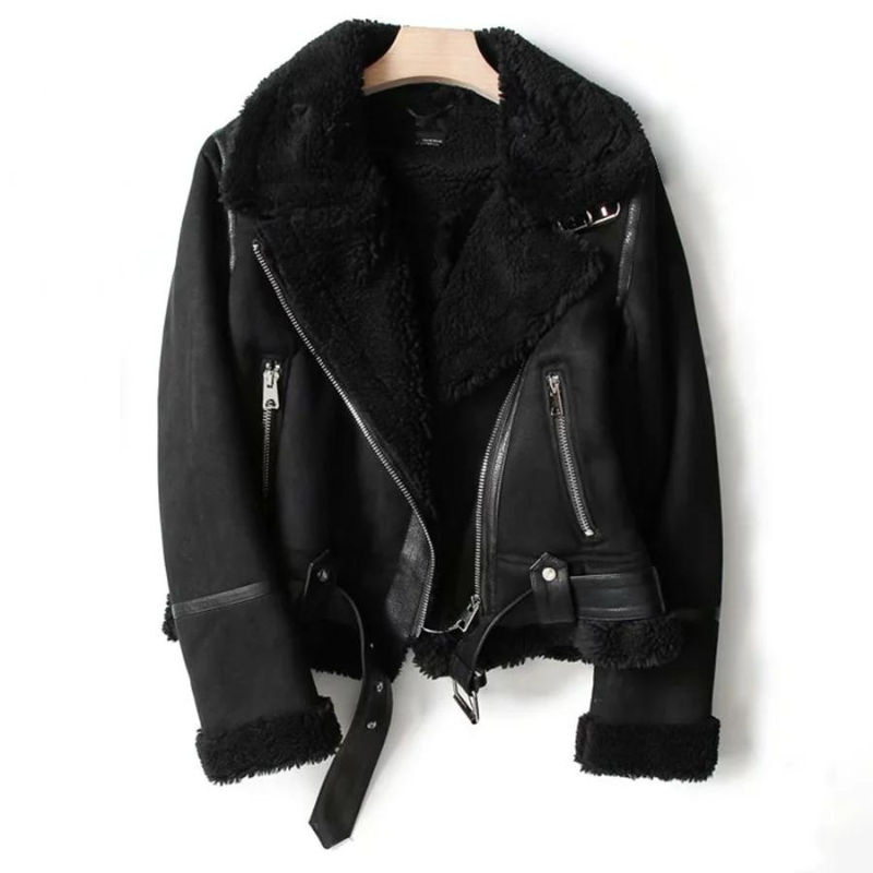 Faux Shearling Aviator Jacke für Damen - Image 4