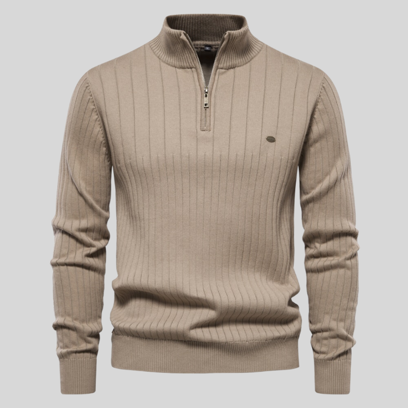 Alres | Muscle Fit Lässiger Rippenpullover für Herren – Trendy und Bequem