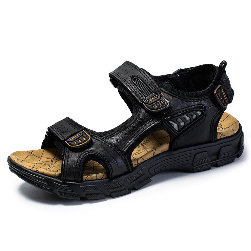 Herren Sandalen Mit Offener Spitze Und Strukturierter Sohle