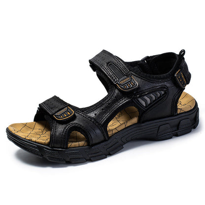 Herren Sandalen Mit Offener Spitze Und Strukturierter Sohle