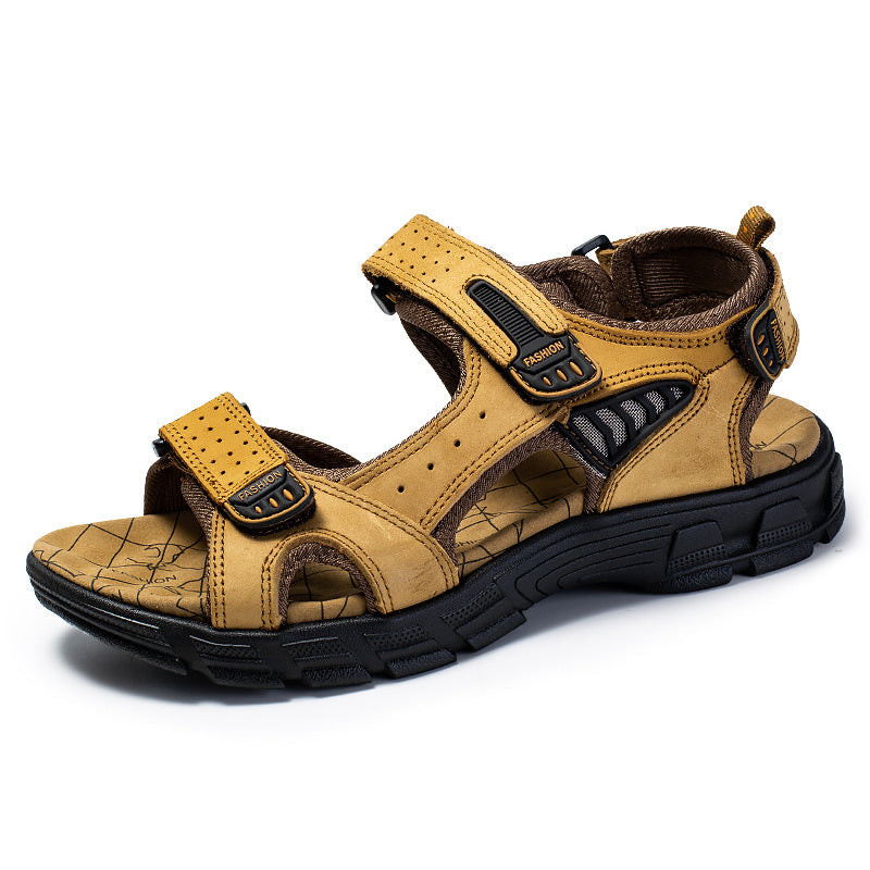 Herren Sandalen Mit Offener Spitze Und Strukturierter Sohle