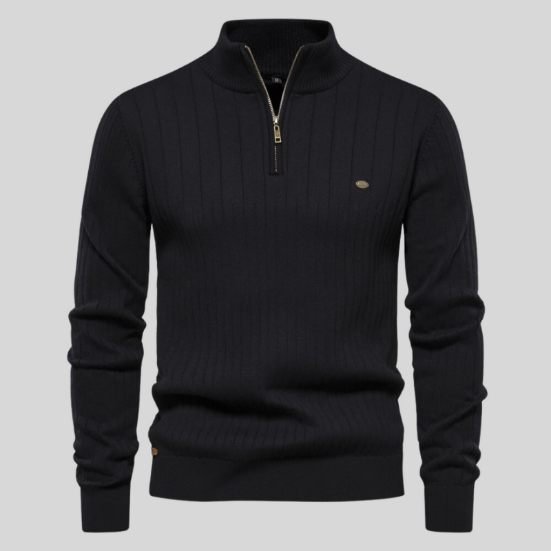 Alres | Muscle Fit Lässiger Rippenpullover für Herren – Trendy und Bequem