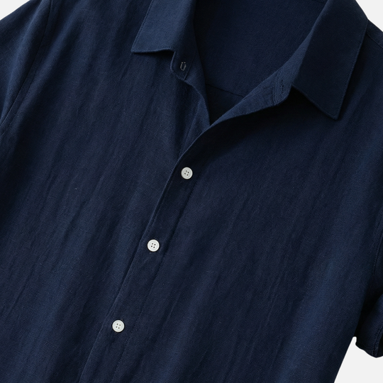 Set leggero e casual in lino da uomo con abbottonatura e tasche