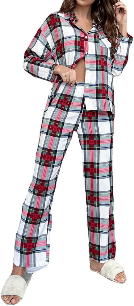 Kariertes Langarm-Pyjama-Set für Damen - Image 5