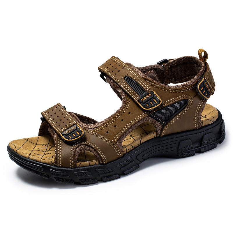 Herren Sandalen Mit Offener Spitze Und Strukturierter Sohle