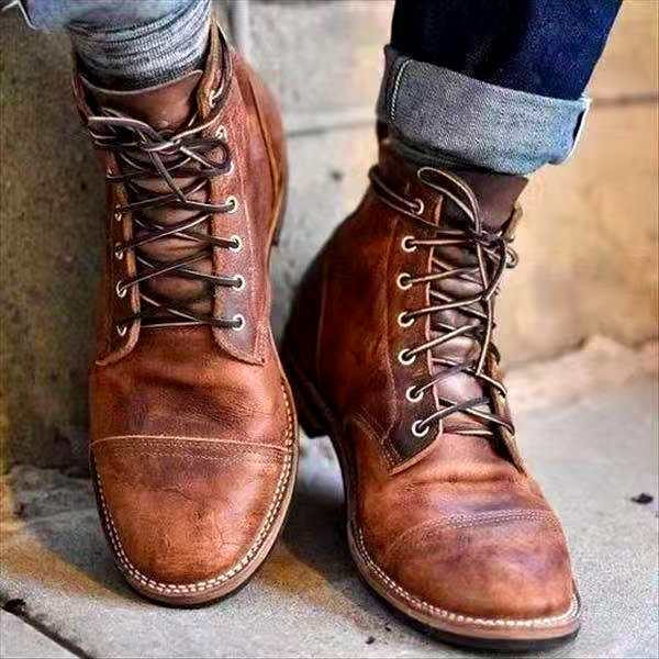 Herren Retro-Stiefel | Vintage Schnürschuhe