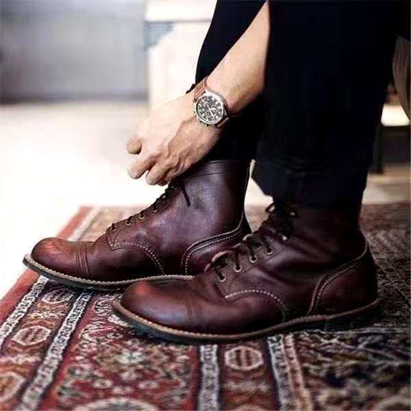 Herren Retro-Stiefel | Vintage Schnürschuhe