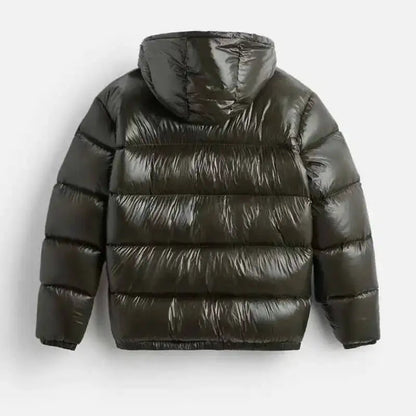 Pufferjacke mit Kapuze für Herren | Gepolsterte Winterjacke mit Reißverschluss