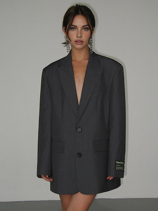 Oversized Zweireiher Blazer Kleid für Damen - Image 7