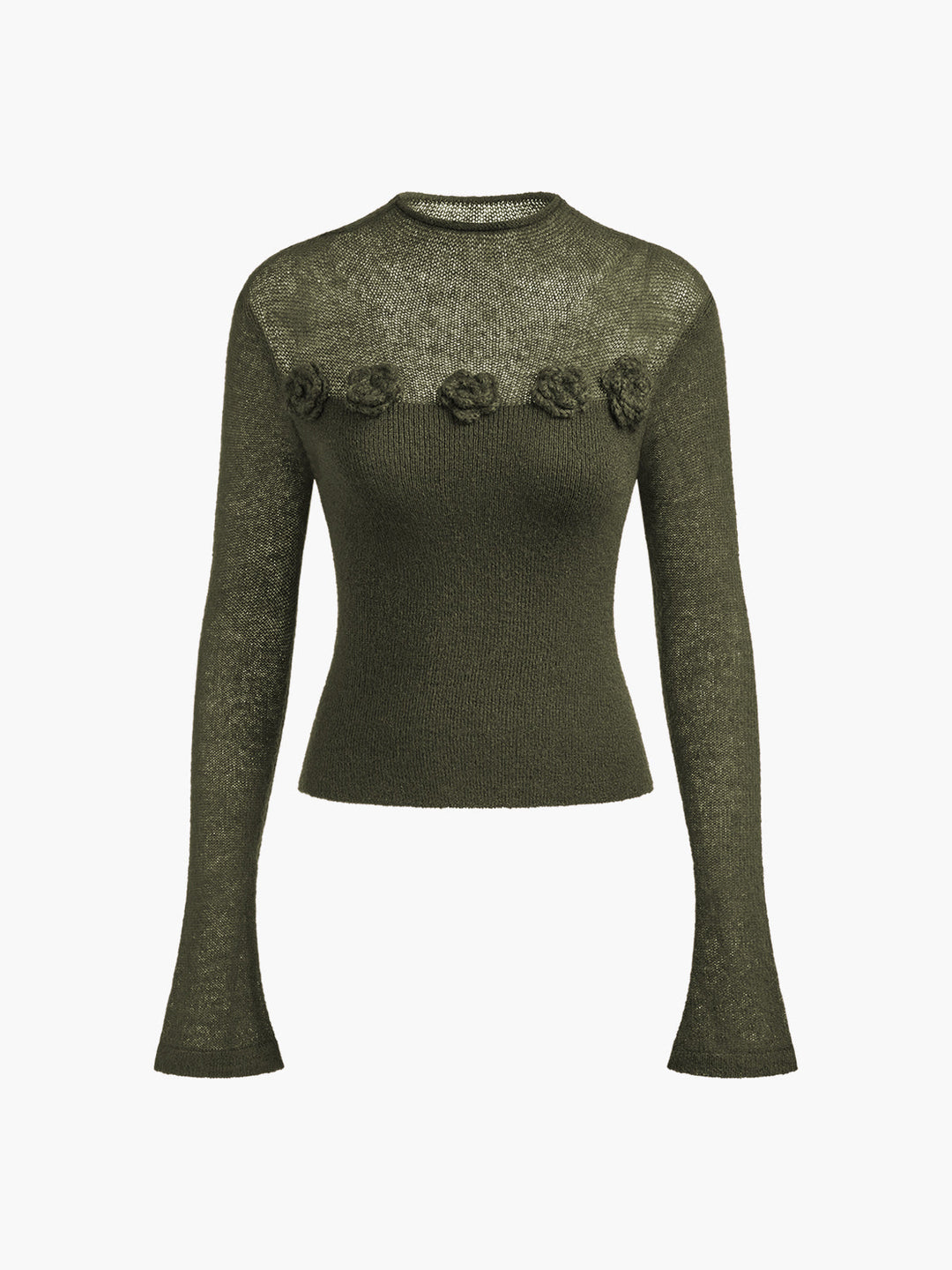 Figurbetonter, verzierter Langarmpullover für Damen - Image 10