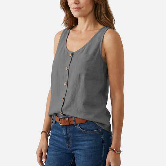 Baumwoll-Top ärmellos, locker geschnitten für Damen