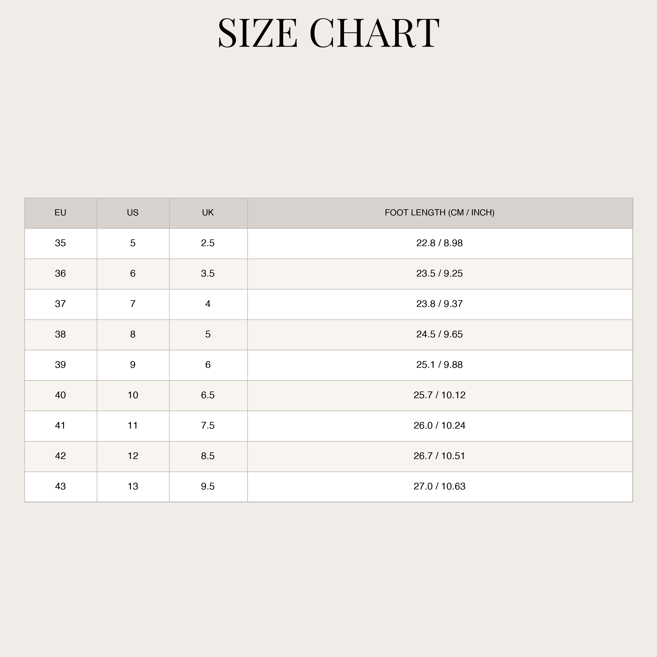 Size Chart
