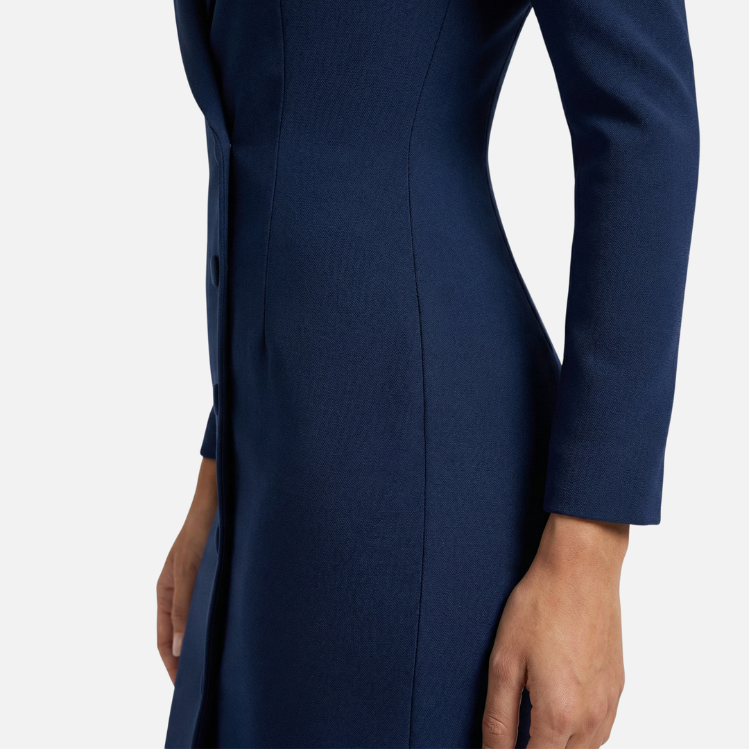 Midi φόρεμα εμπνευσμένο από σακάκι με μέση για γυναίκες