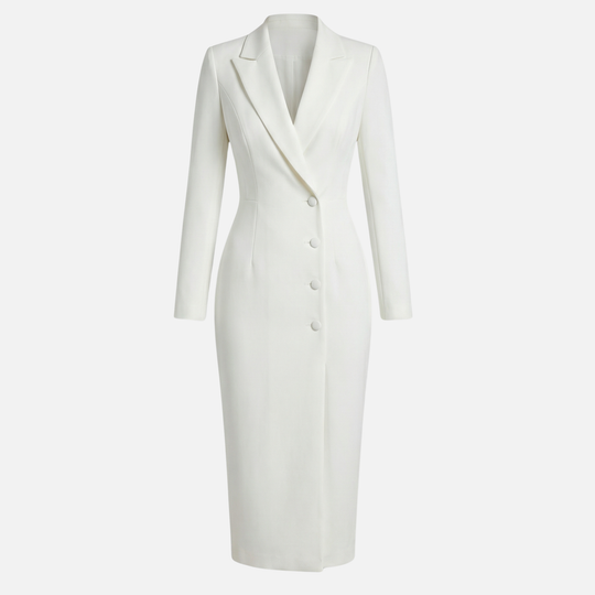 Midi φόρεμα εμπνευσμένο από σακάκι με μέση για γυναίκες