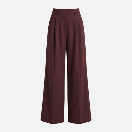 Pantaloni business cu pliuri și croială largă pentru femei