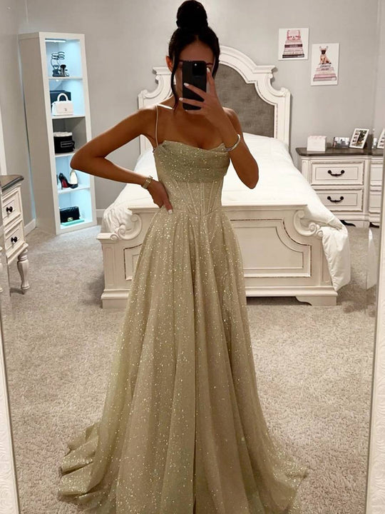 Spaghetti-Träger A-Linien Maxikleid für Damen - Image 2