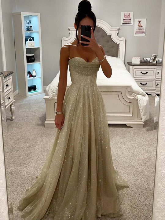 Spaghetti-Träger A-Linien Maxikleid für Damen - Image 1