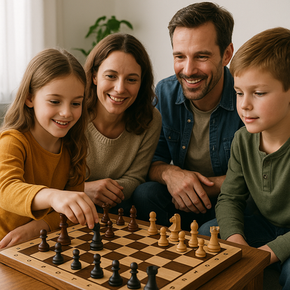 Faltbares Schachspiel aus Holz für Alle - Image 3