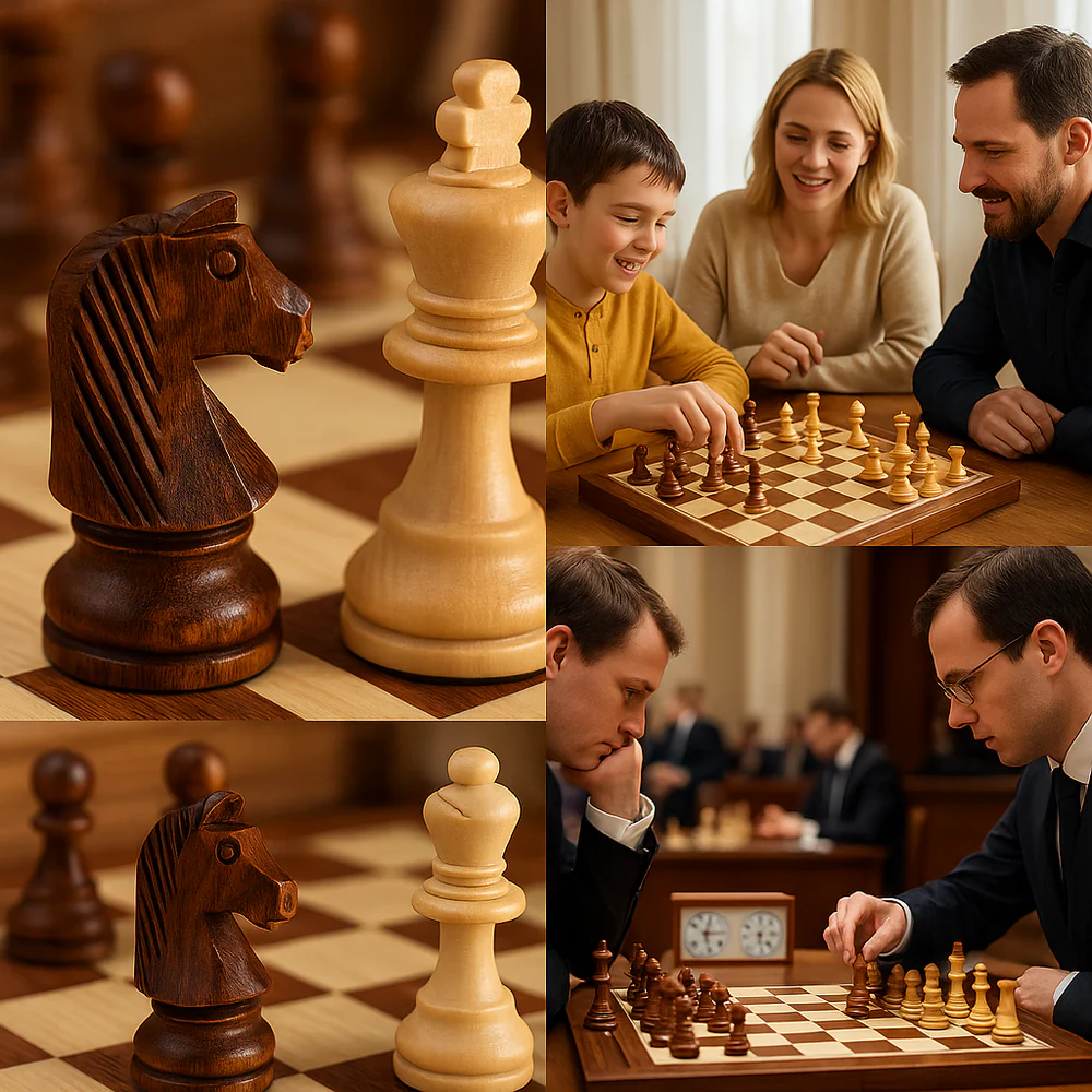 Faltbares Schachspiel aus Holz für Alle - Image 2