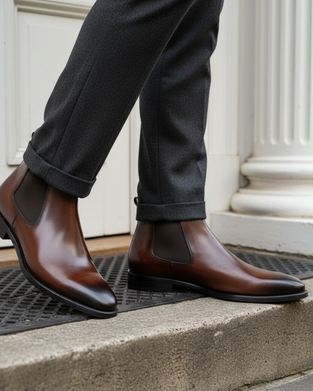 Chelsea boots con inserti laterali elastici da uomo