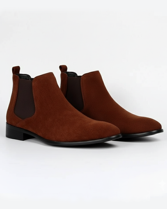 Chelsea boots in pelle scamosciata con inserti laterali da uomo
