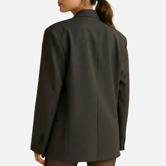 Blazer oversize in tessuto con tasche frontali da donna