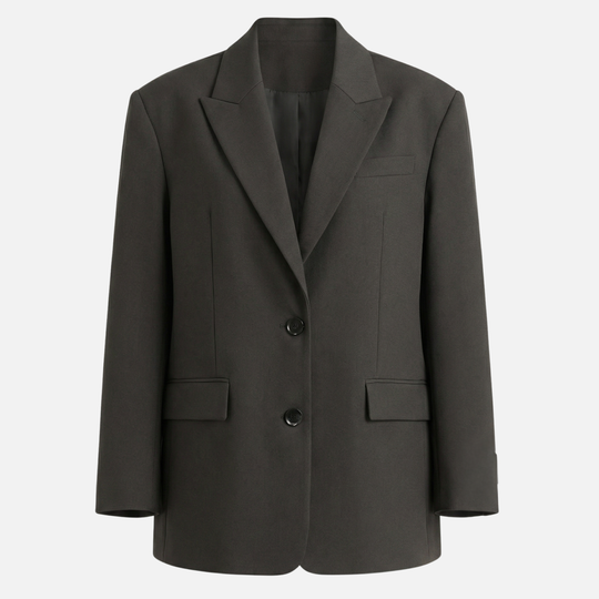 Blazer oversize in tessuto con tasche frontali da donna