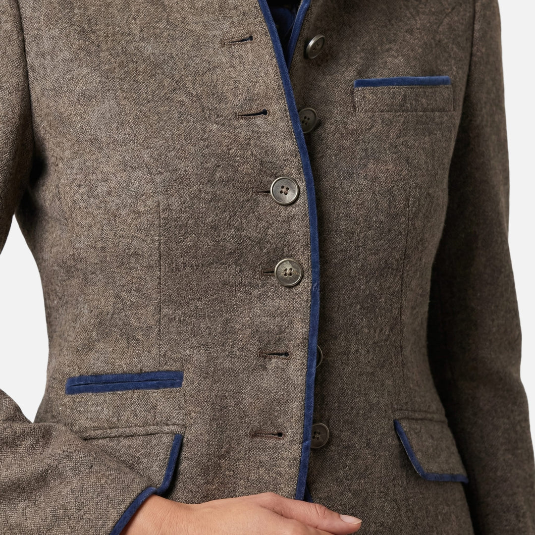 Γυναικείο στενό σακάκι από ελαφρύ μείγμα μαλλιού – Κούμπωμα με πολλαπλά κουμπιά