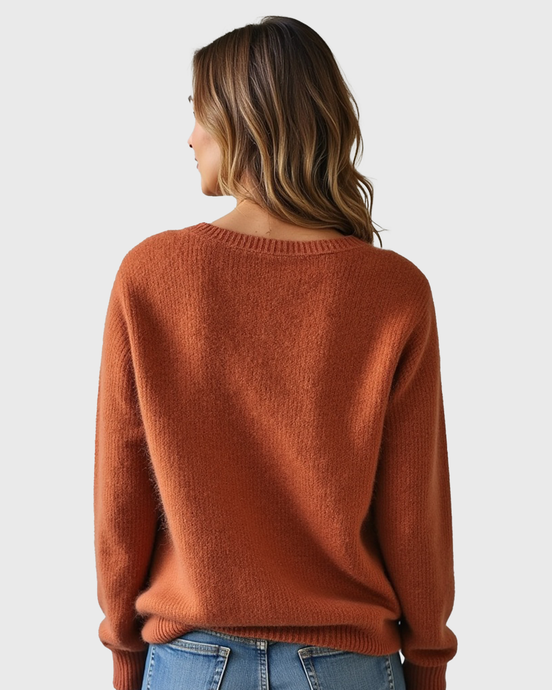 Maglione a maglia con vestibilità ampia e morbida e scollo rotondo da donna