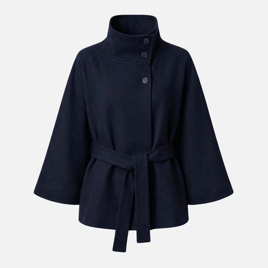 Γυναικείο παλτό από μείγμα μαλλιού σε υπερμεγέθη μήκος με όρθιο γιακά και τσέπες