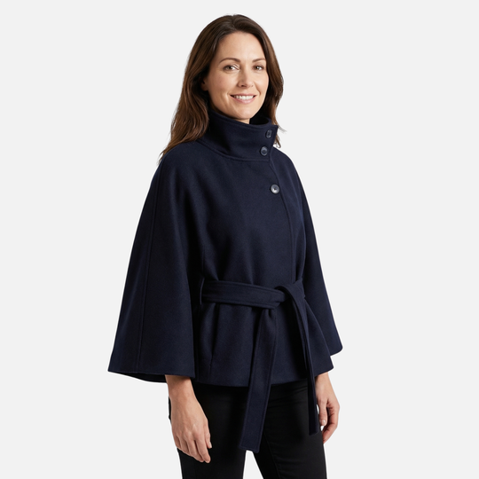 Γυναικείο παλτό από μείγμα μαλλιού σε υπερμεγέθη μήκος με όρθιο γιακά και τσέπες