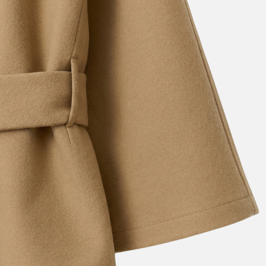 Γυναικείο παλτό από μείγμα μαλλιού σε υπερμεγέθη μήκος με όρθιο γιακά και τσέπες