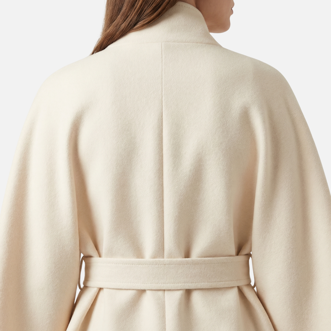 Γυναικείο παλτό από μείγμα μαλλιού σε υπερμεγέθη μήκος με όρθιο γιακά και τσέπες