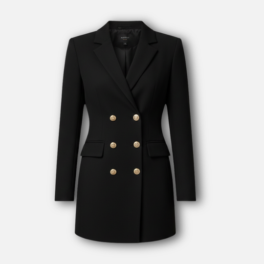 Dvojradové sako-šaty so zlatými gombíkmi pre dámy