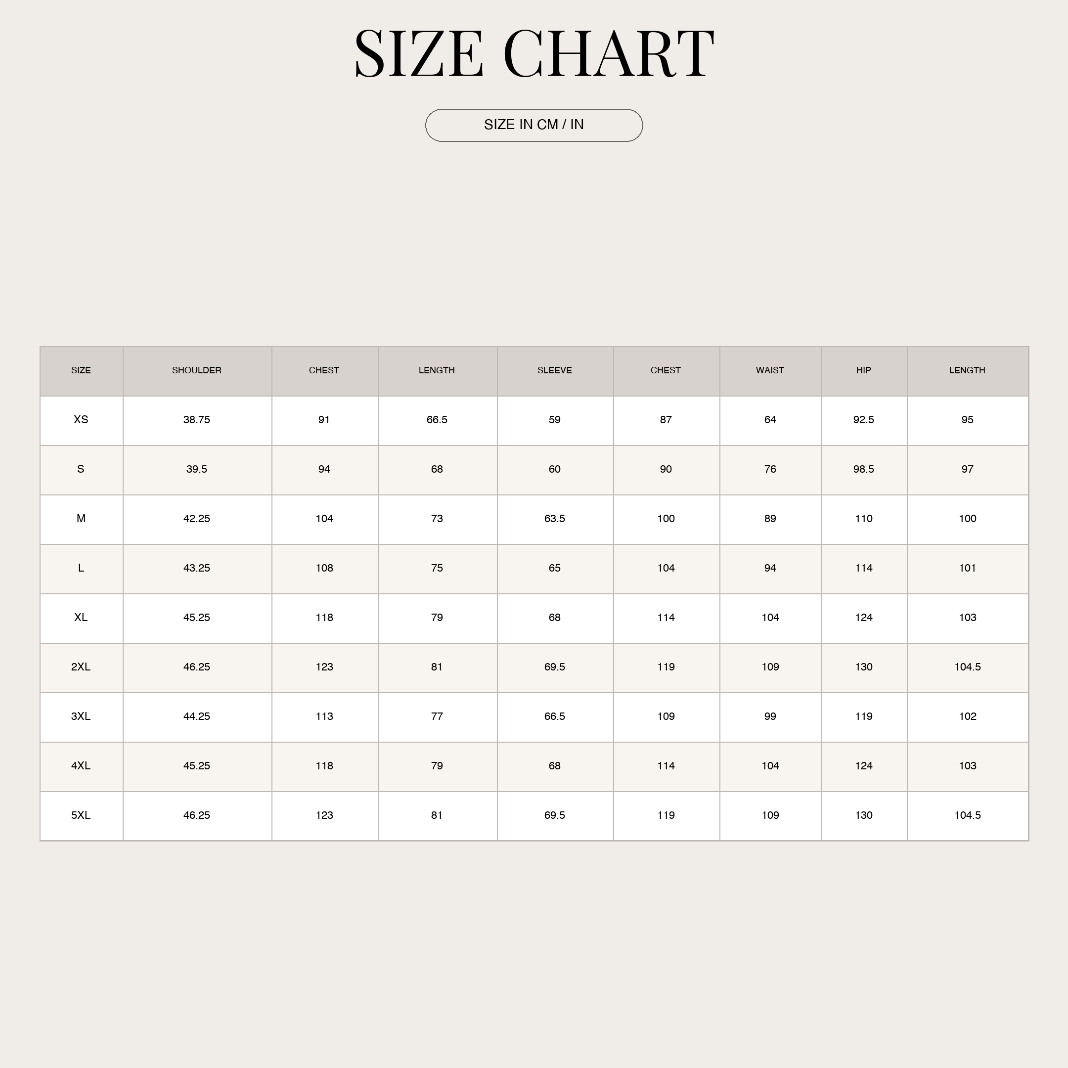 Size Chart
