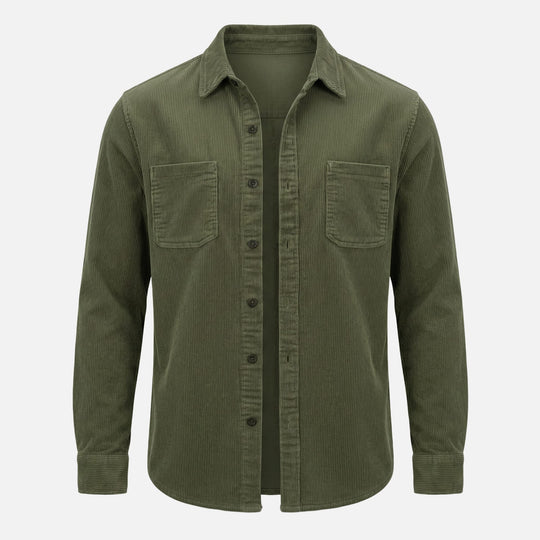 Cămașă supradimensionată din amestec de bumbac cu model reiat – Croială lejeră pentru bărbați