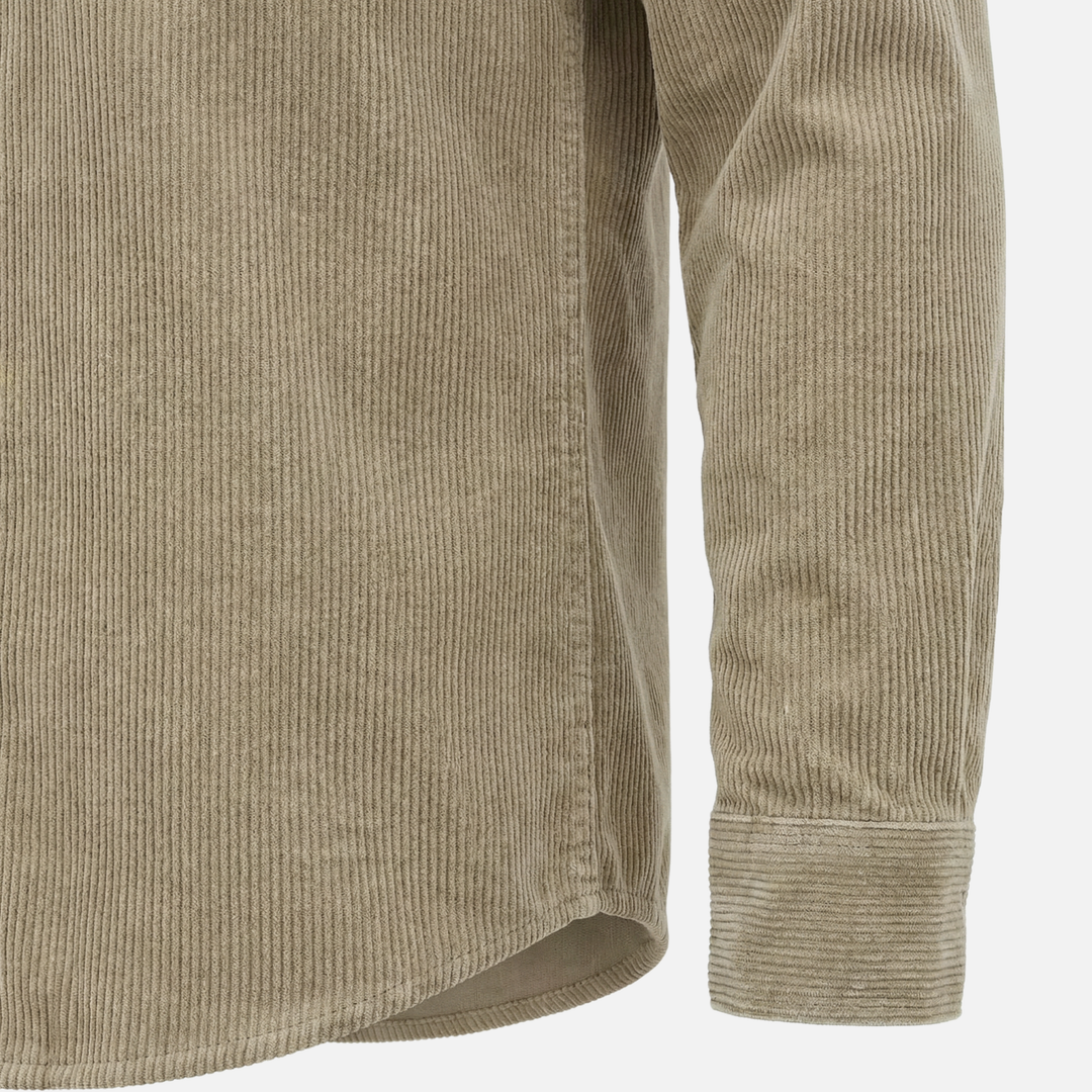 Cămașă supradimensionată din amestec de bumbac cu model reiat – Croială lejeră pentru bărbați