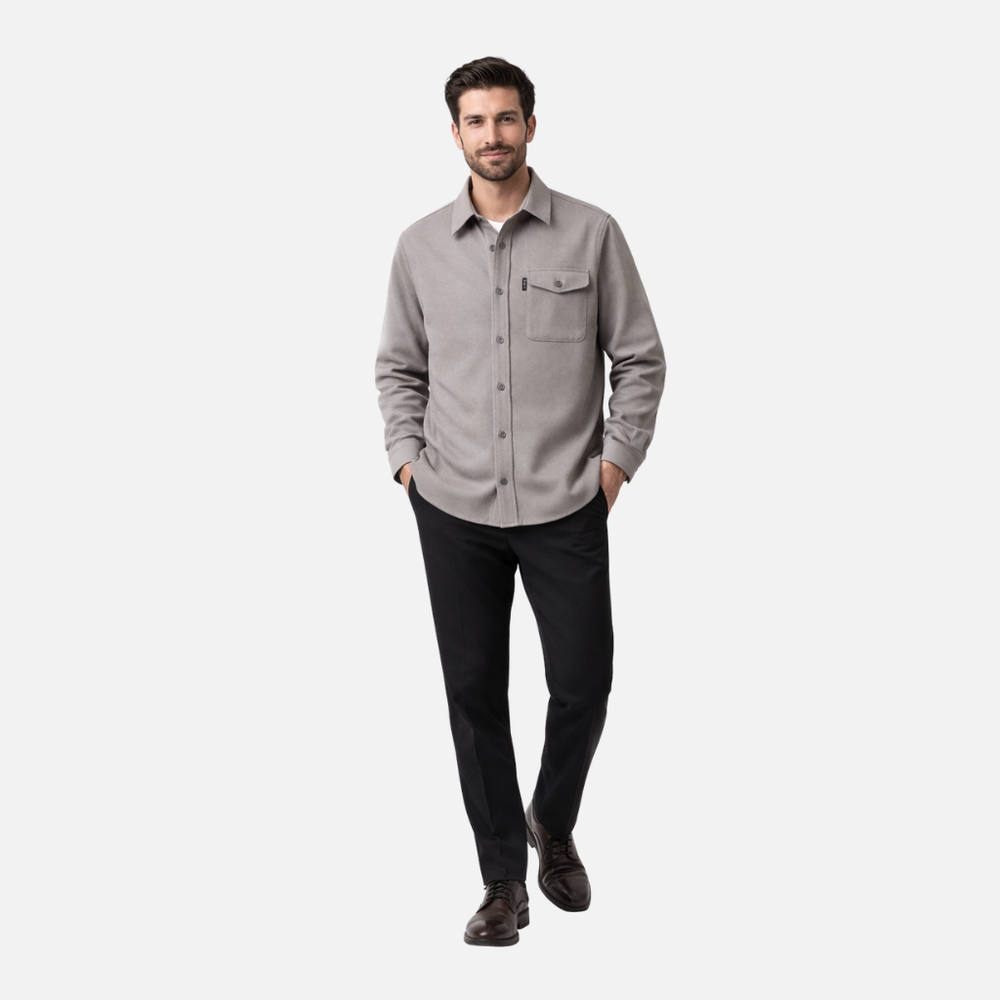 Gewebtes Overshirt mit Brusttaschen für Herren