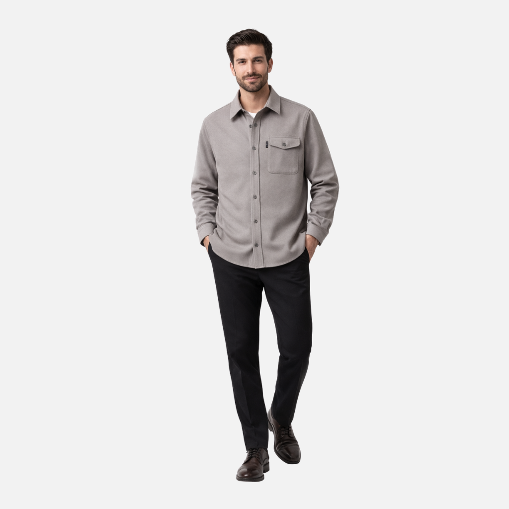 Gewebtes Overshirt mit Brusttaschen für Herren