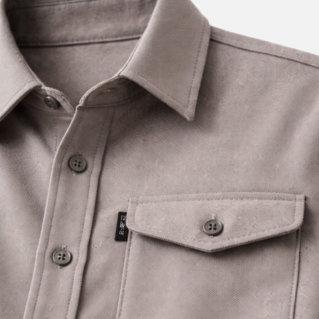 Gewebtes Overshirt mit Brusttaschen für Herren