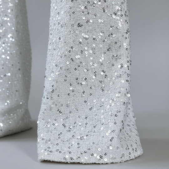 Glitzernder Jumpsuit mit weitem Bein für Frauen