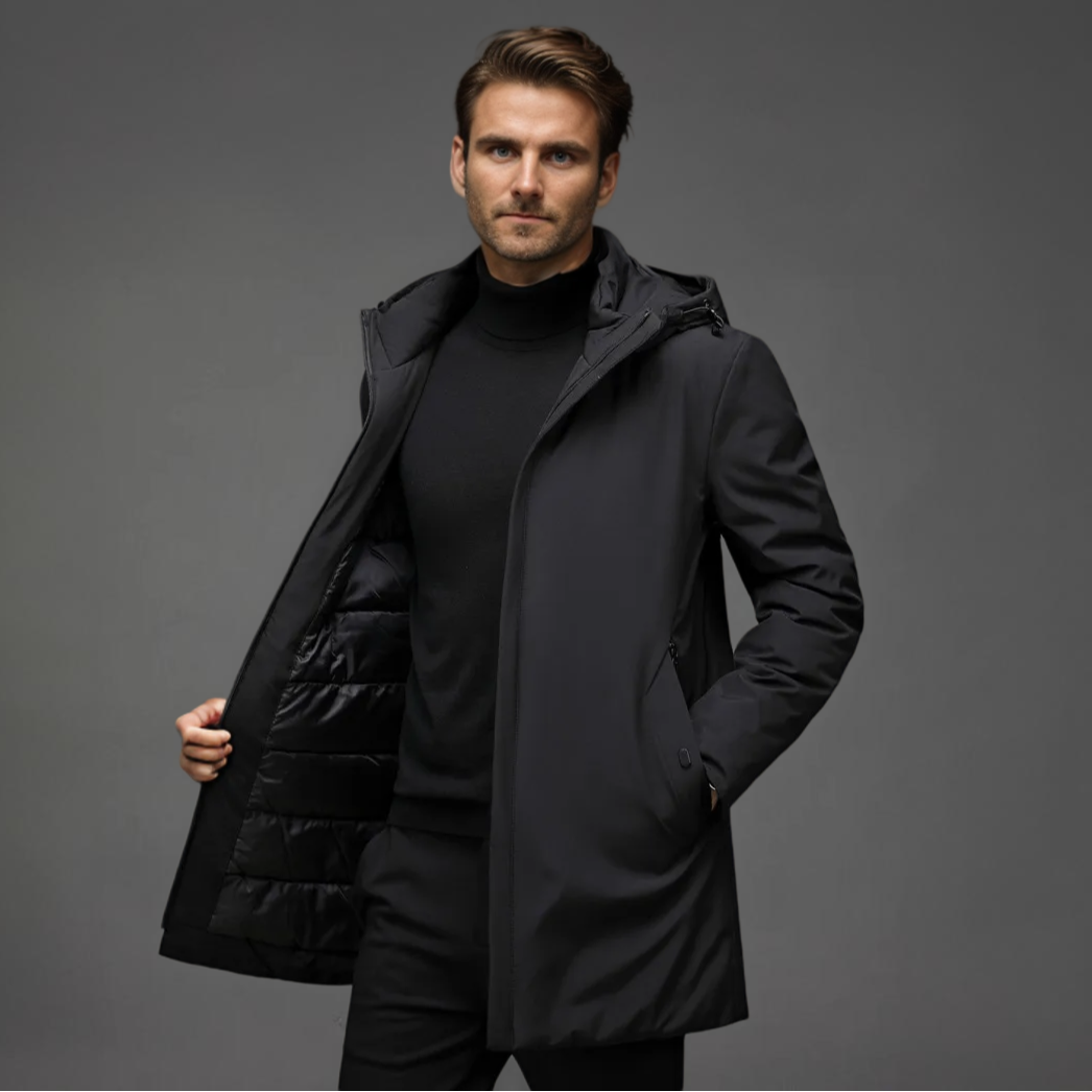 Kapuzen-Midilänge-Jacke für Herren - Image 2