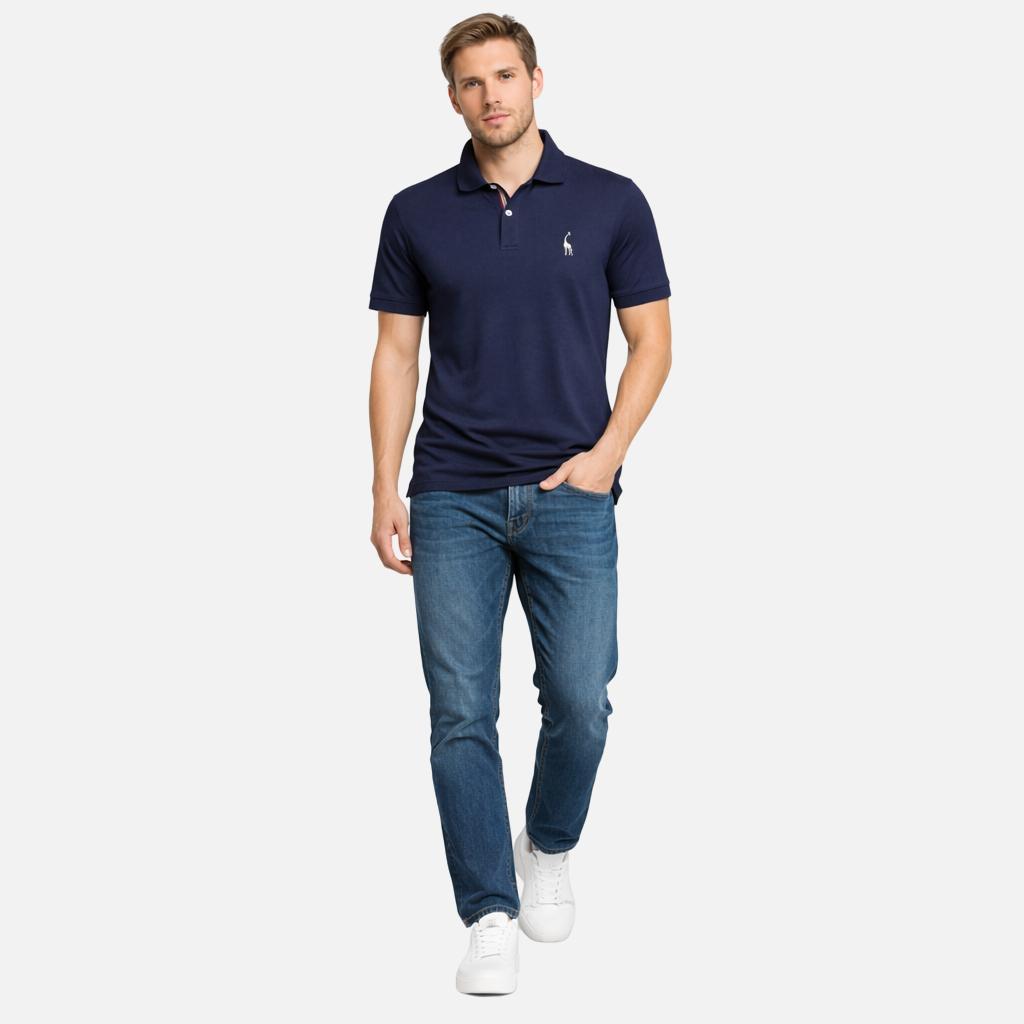 Polo in maglia da uomo a maniche corte – Vestibilità classica con abbottonatura