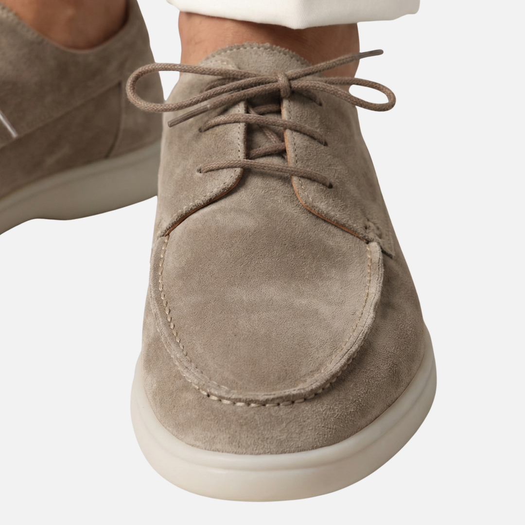 Mocasini bărbătești cu aspect de piele întoarsă și talpă interioară căptușită