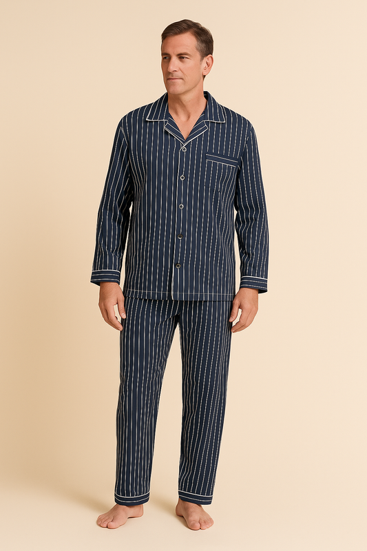 Herren Schlafanzug-Set mit Streifenmuster | Pyjama-Set