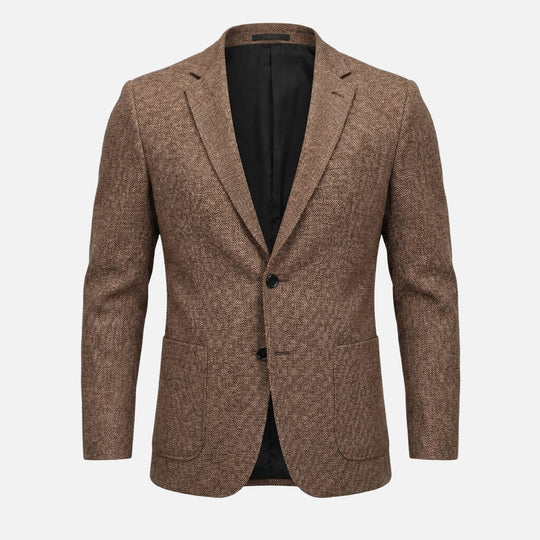 Men's Slim-Fit Blazer in Lightweight Wool Blend with Side Pockets
