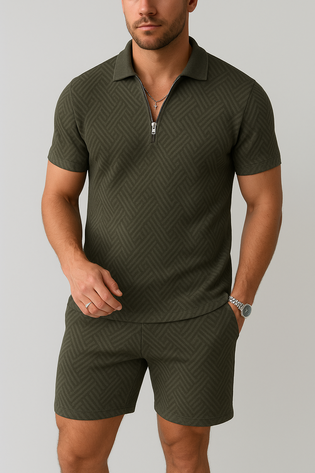 Polohemd mit Reißverschluss für Herren - Image 3