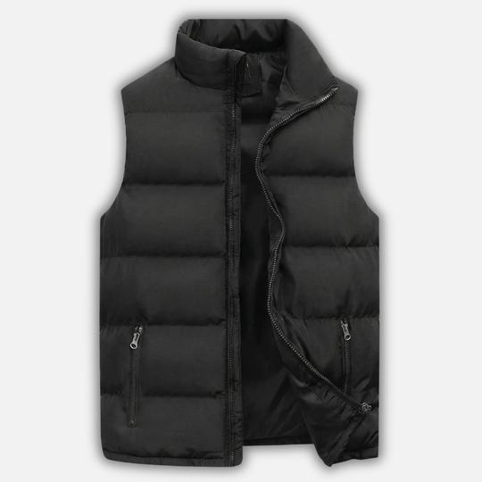 Gilet imbottito isolato con tasche con zip da uomo