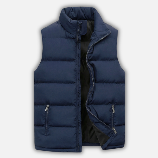 Gilet imbottito isolato con tasche con zip da uomo