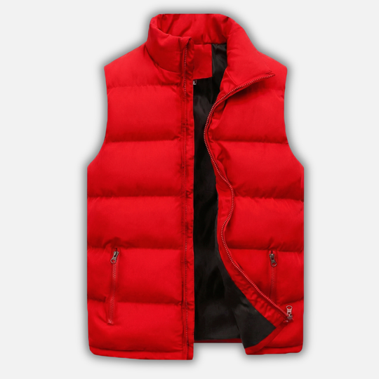 Gilet imbottito isolato con tasche con zip da uomo